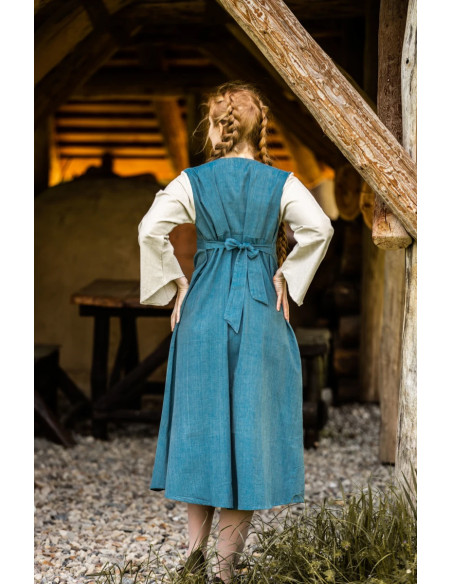 Light blue cotton medieval dress...