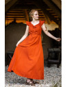 Long medieval dress model Clara, dark orange color