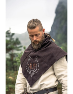 Gugel viking brown head wolf model Haldan
