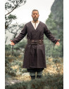 Open Viking tunic in wool, Balder model, brown