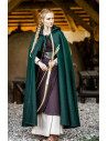 Classic medieval cloak Elinor green color with short hood, Unisex