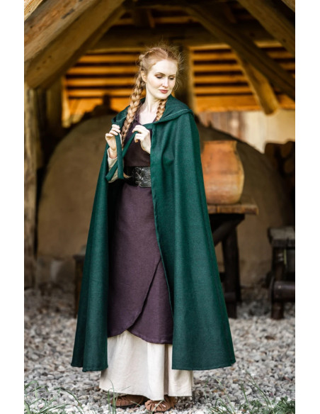 Classic medieval cloak Elinor green... Classic medieval cloak Elinor green...
