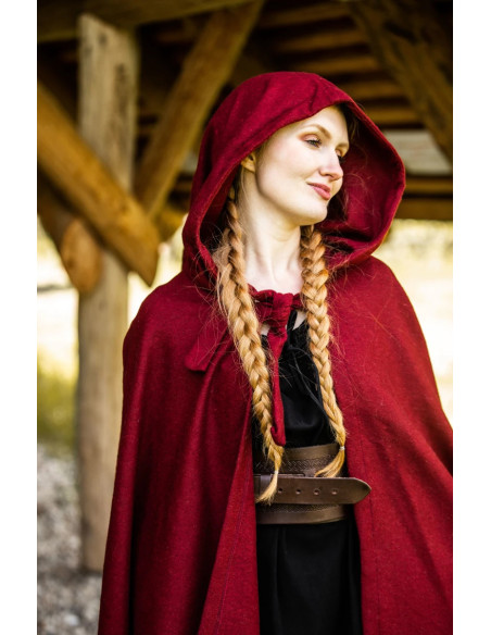 Long medieval cape Boil model, red...