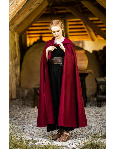 Long medieval cape Boil model, red...