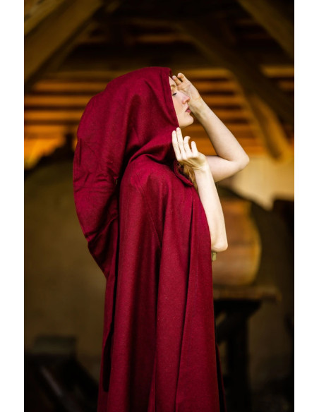 Long medieval cape Boil model, red...