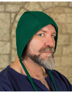Medieval peasant crepe Martinus, green wool