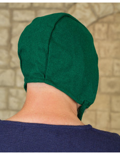 Medieval peasant crepe Martinus, green wool 2