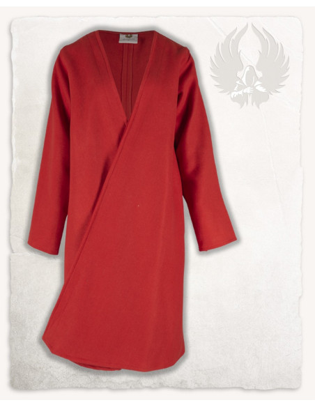 Red wool medieval crossed tunic,...
