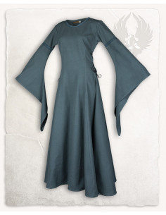 Medieval dress in premium cotton model Lenora, green 2