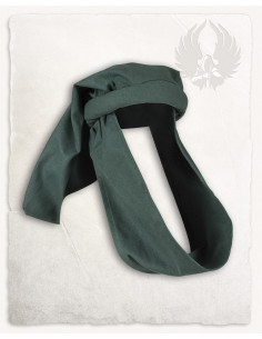 Medieval hat Rafael unisex in cotton, green color