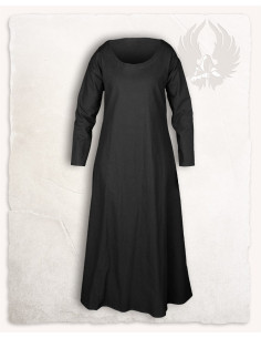 Medieval tunic for women in black cotton Lenora model