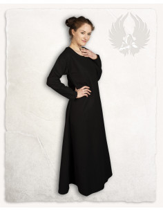 Medieval tunic for women in black cotton Lenora model 2