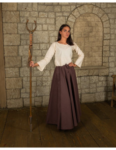 Medieval skirt in cotton Úrsula model, brown