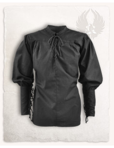 Medieval shirt with ties Simon model, black 2