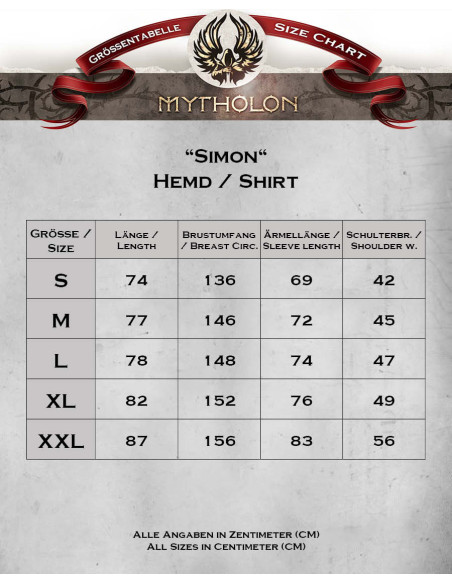 Medieval shirt with ties Simon model,...