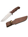 Hunting knife with wooden handle
