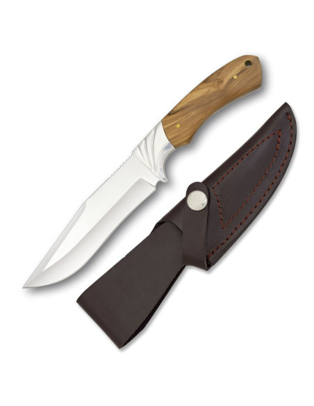 hunting knife with olive handle