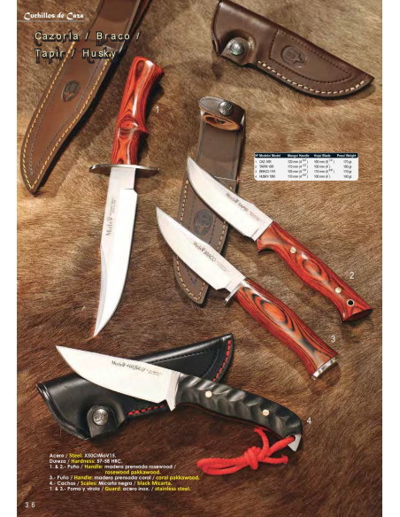 Braco hunting knife, coral wood