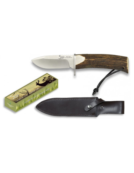 Hunting knife, deer antler handle