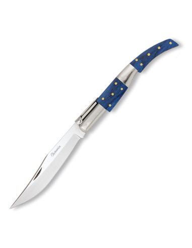 Arab pocket knife, ratchet type, blue stamina handle, blade 11.8 cm.