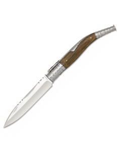 Pocket knife ratchet opening, zebra wood handle
