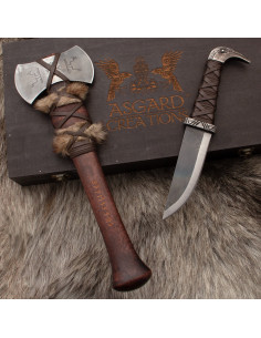 Viking Ax and Knife Set with Box, Asgard Creation