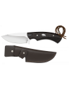 Boar hunting knife with leather sheath (length 22.3 cm.)