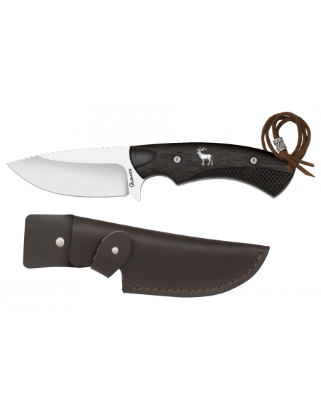 Boar hunting knife with leather...