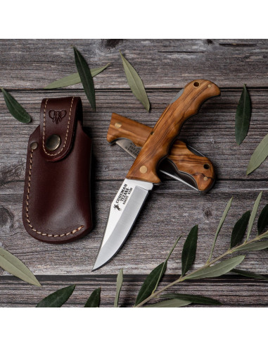 Texana hunting knife, satin olive handle