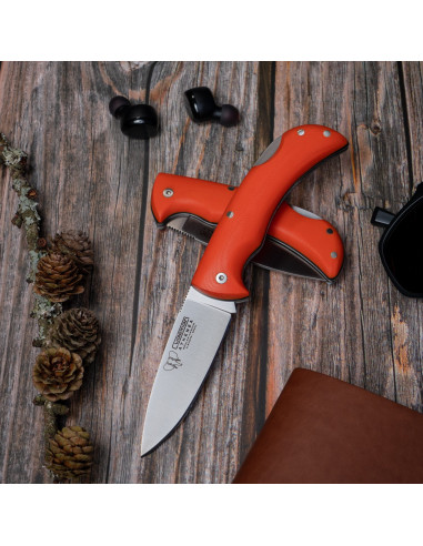 Athenea hunting knife, orange G10 handle
