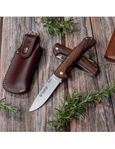 Pandora hunting knife, satin walnut handle (with sheath)