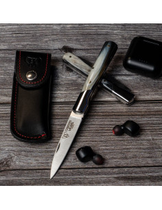 Vendetta hunting knife, bull horn handle (with sheath)