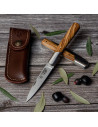 Vendetta hunting knife, natural olive handle (with sheath)