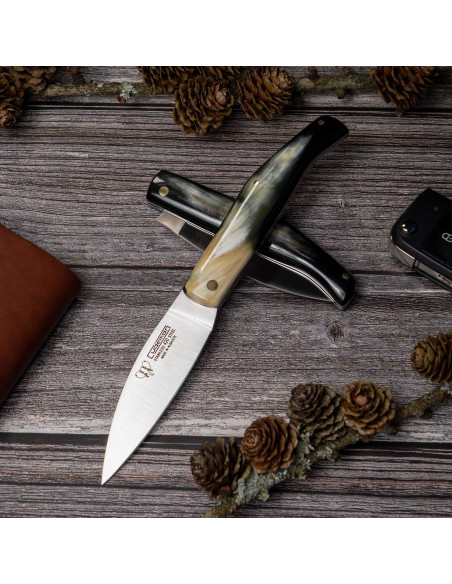 Cudeman hunting knife, polished bull...