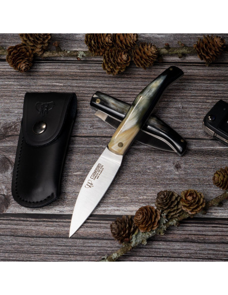 Cudeman hunting knife, polished bull...