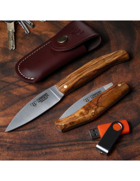 Cudeman hunting knife, natural olive...