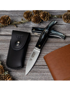 Cudeman hunting knife, bull horn handle (with sheath)