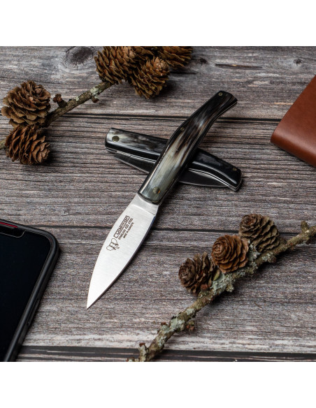 Cudeman hunting knife, bull horn...