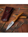 Cudeman hunting knife natural olive handle (with sheath)