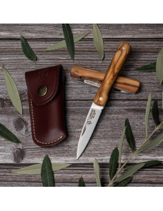 Mini Vendetta hunting knife, natural olive handle (with...