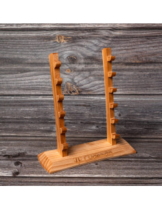 Wooden base for 6 knives or razors