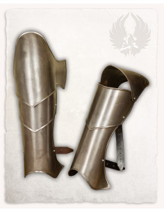 Medieval steel greaves model Vigor 2