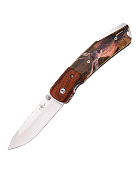 Deer design Hunting Knife, wood and...
