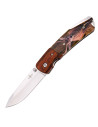 Deer design Hunting Knife, wood and ABS handle (total 19 cm.)