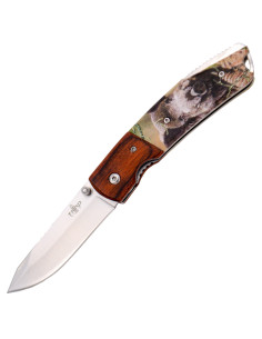 Hunting knife, Wild Boar 1 design, wood and ABS handle...