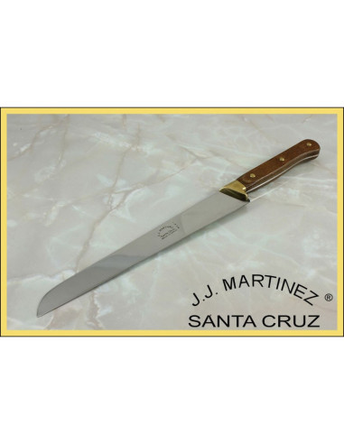 Handmade lunch knife with brass ferrule, 31.5 cms.