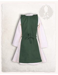 Medieval apron girls model Lisbeth, green color 2