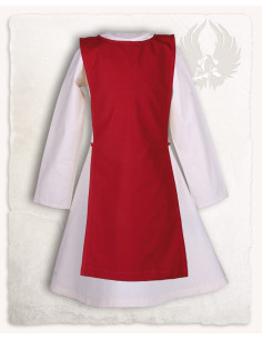Medieval apron girls model Lisbeth, red color