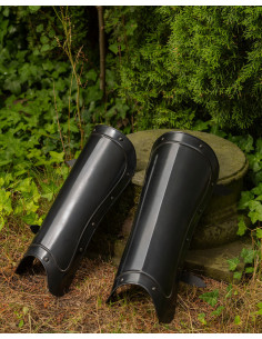 Georg metal medieval greaves model, dark finish