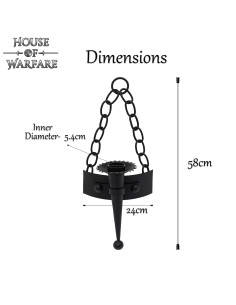 Wall light medieval chains for 1 candle 2